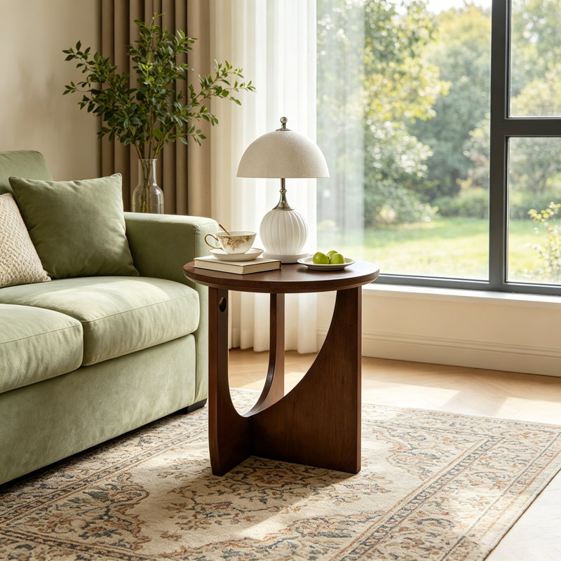 2-Piece Solid Wood Side Table Set