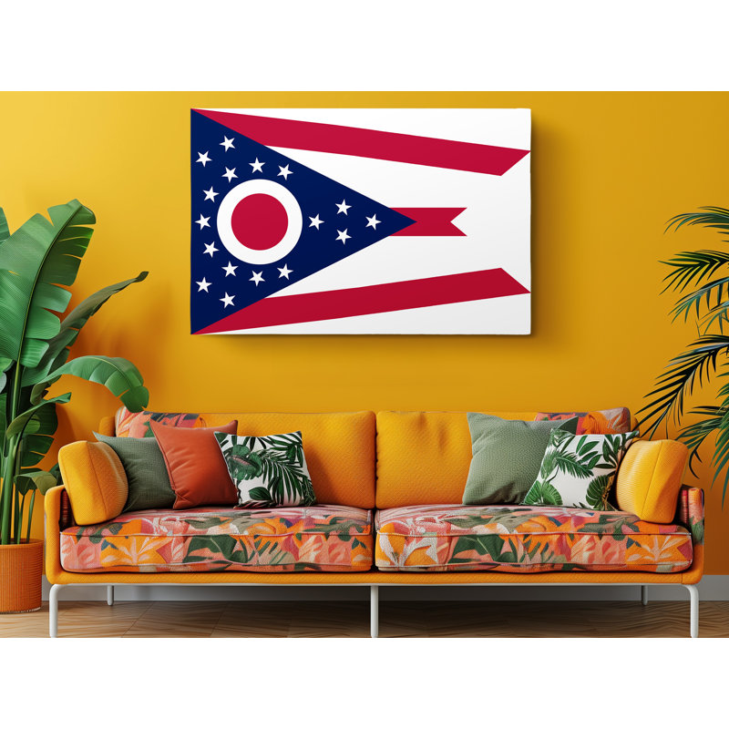 Ohio State Flag - impression sur toile tendue, L 24 po x H 16 po