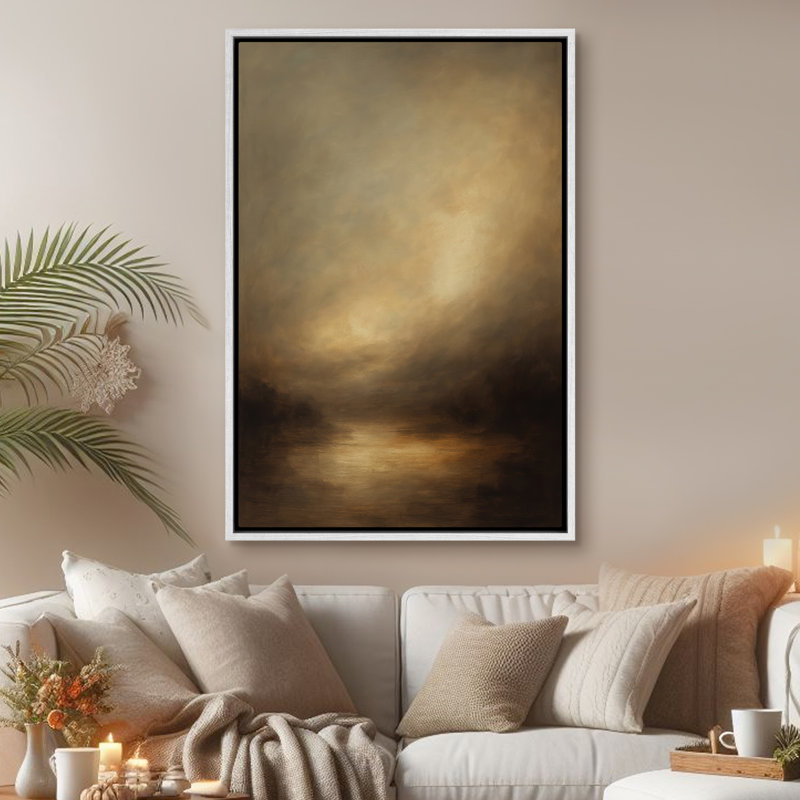 Art mural encadré abstrait rétro antique classique pour chambre à coucher, H 24 po x l 16 po, Blanc