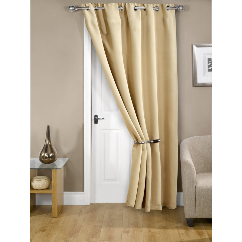 Wildermuth Room Darkening Door Curtain Single Panel, Width 116x Drop 213cm, Beige
