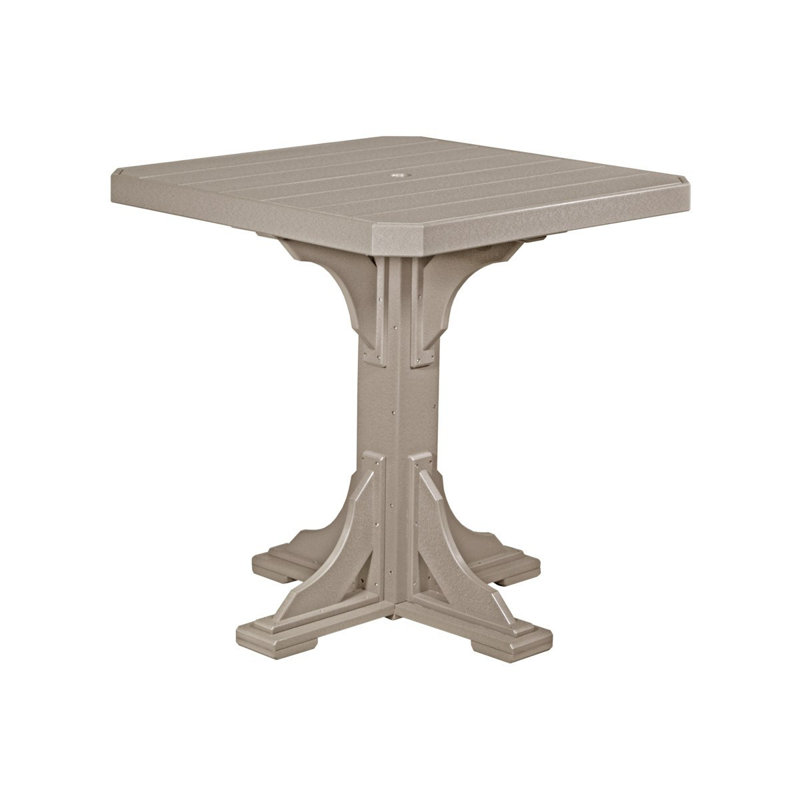 Table carrée Stepanian, Bois vieilli, H 36,5 po x l 41 po x P 41 po, Bois vieilli
