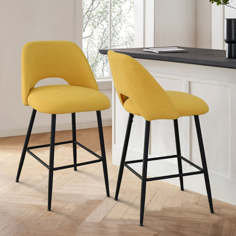 Jayden 26.5'' Upholstered Counter Stool, Yellow