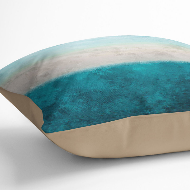 Sky on Top of the Ocean Cushion with Filling, 40cm H x 40cm W x 15cm D, Stone