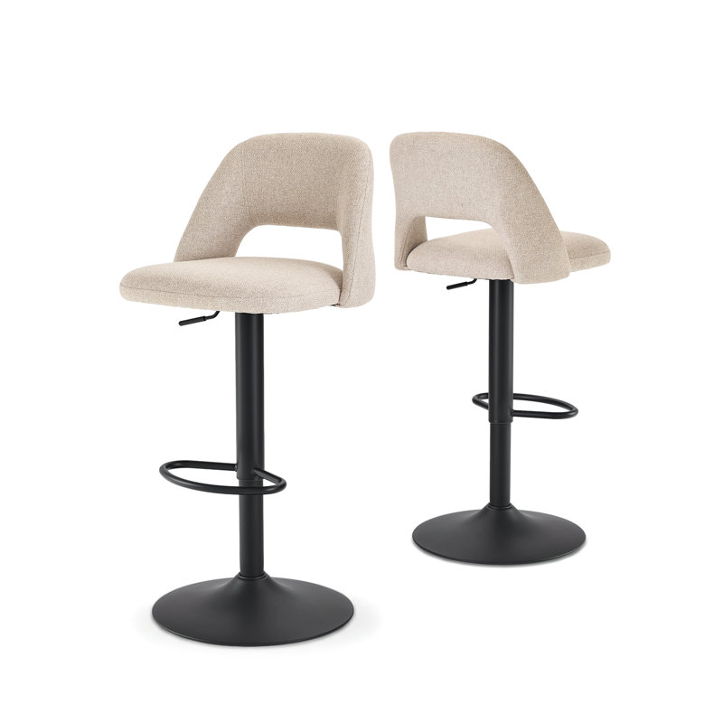 Swivel Yes Bar Stool, Beige / Black