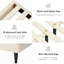 Base de lit pleine grandeur beige - solide, stable, sans sommier, avec cadre de rangement sous le lit peu encombrant et en lin, tête de lit efficace-899087672