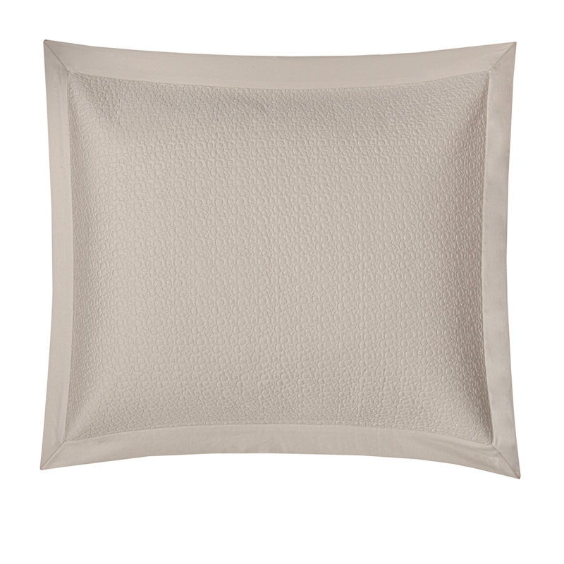 Estella 100% Cotton Sateen Quilted Sham, white, Euro