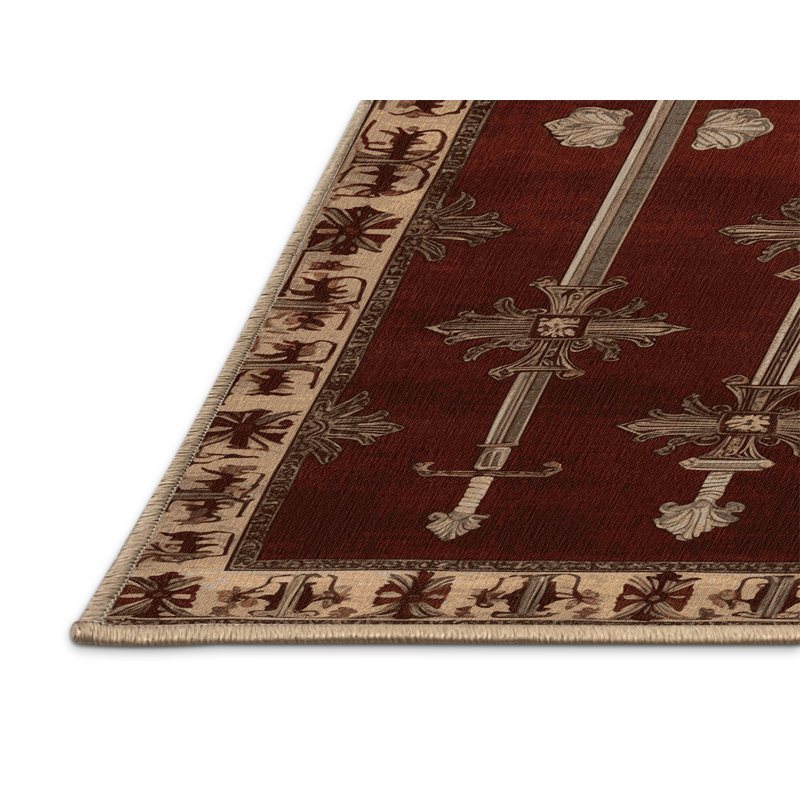 Tapis brun français lavable à la machine, Carré 7 pi