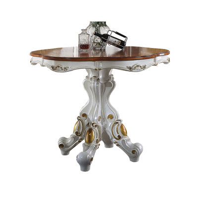 Table à hauteur de comptoir Nicholas, perle antique et chêne cerise