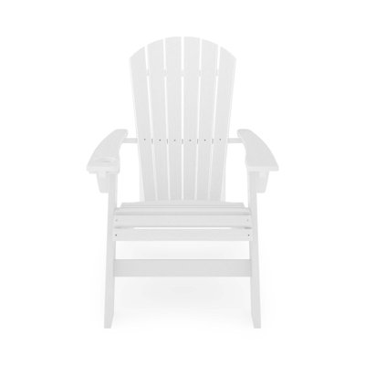Chaise Adirondack robuste en polyéthylène haute densité pour la détente au bord de la piscine, du patio et du jardin avec dossier incurvé