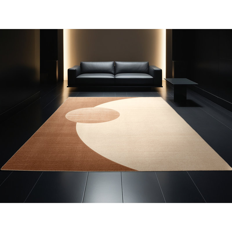 Tapis beige moelleux moelleux et minimaliste, 7 x 9