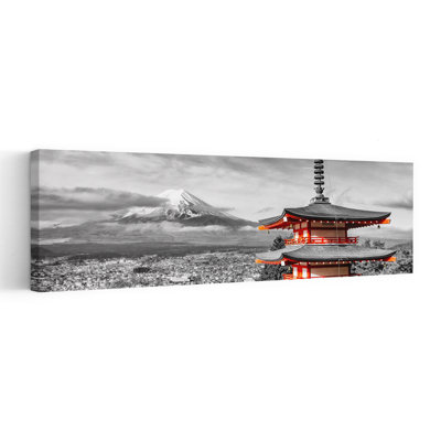 Japanese Pagoda Mount Fuji Traditional Abstract Architecture City Wall Art