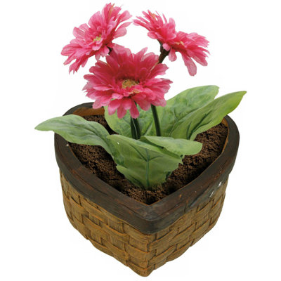 Gearhart Resin Heart Flower Plant Pot