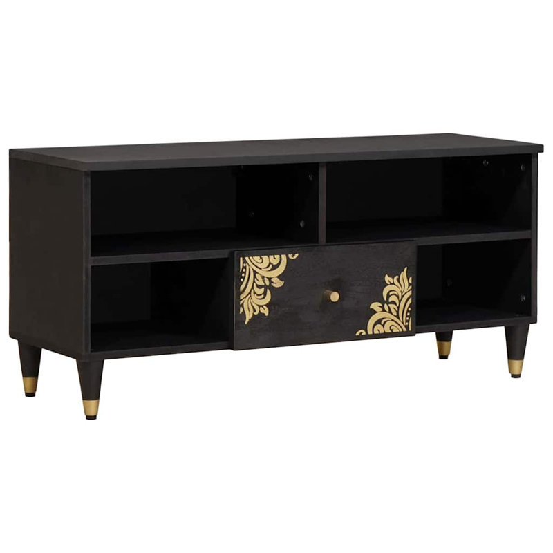  TV Cabinet With Drawer With Shelf With Storage Solid Mango Wood Media