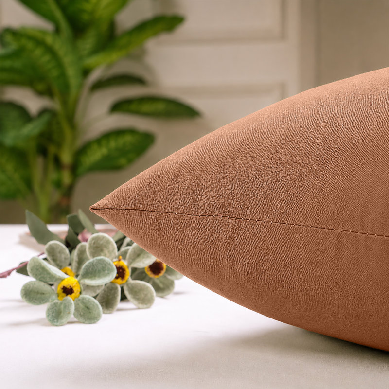 Classic Microfiber Cushion Cover Fade Resistant for Sofa and Bed, PEACH