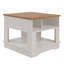 Table basse moderne et minimaliste avec un design élégant et un plateau rectangulaire en bois
