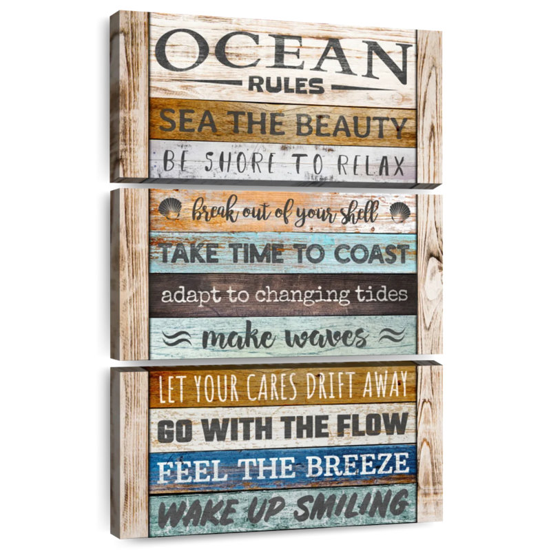 Kema Ocean Rules Typography, 74" H x 48" W