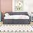 Twin Upholstered Daybed with Pull-Out Twin Trundle and USB Charging Armrest-1329955860