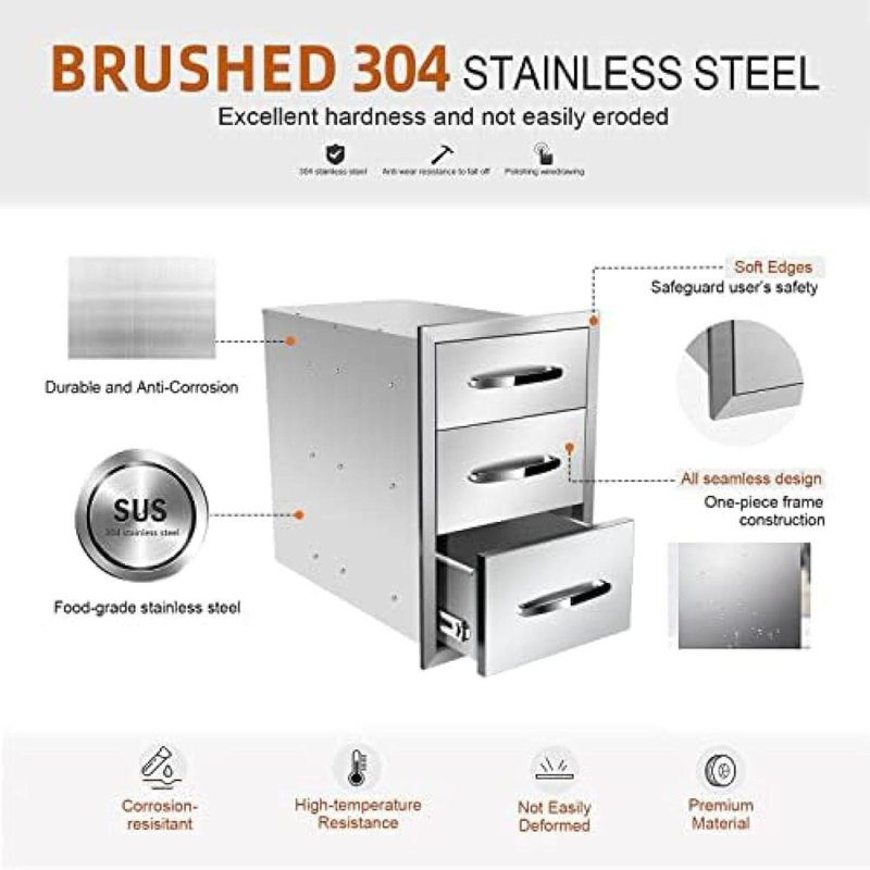 Flush Mount Enclosed Built-In Kitchen Drawers
