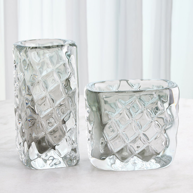 Glass Table Vase, Gray