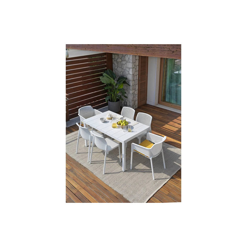 Net Outdoor Dining Armchair, White