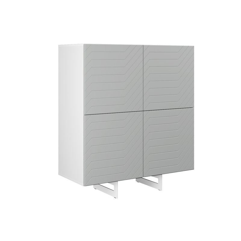 Banjarmasin 110cm Sideboard, White/Grey