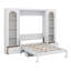 Grand lit escamotable avec bureau, lit mural horizontal avec armoires latérales de rangement, tiroirs et lumière DEL-115733978