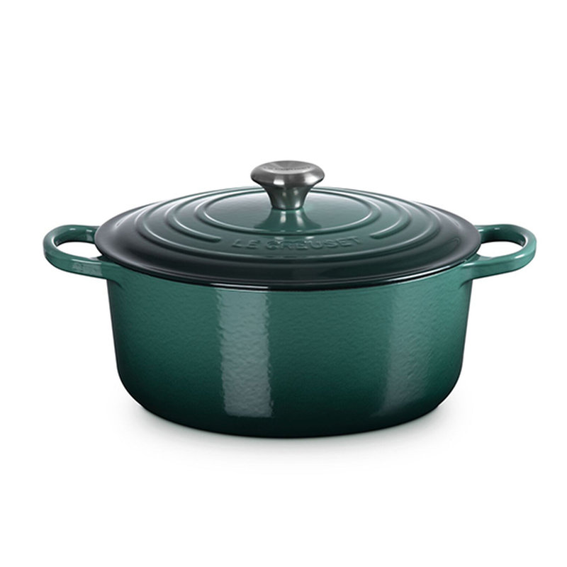 Le Creuset Signature Enameled Cast Iron Round Dutch Oven with Lid, Artichaut, 9 quarts