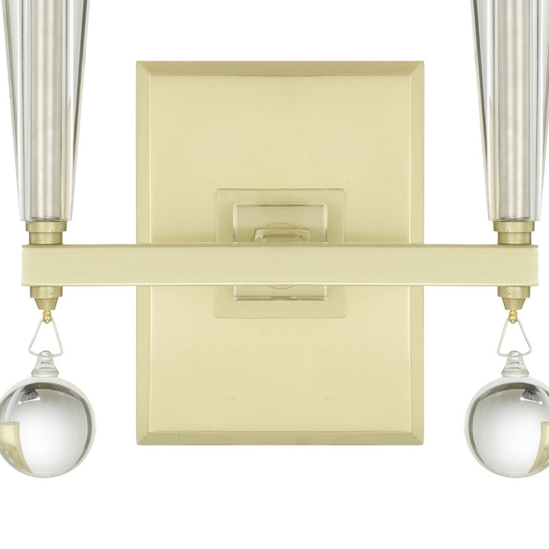 2 - Light Dimmable Armed Sconce, Antique Gold