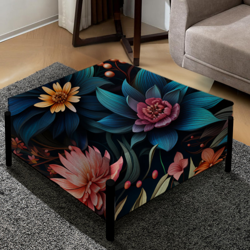 Motif de pivoines bohémiennes bleues et roses Enchanted