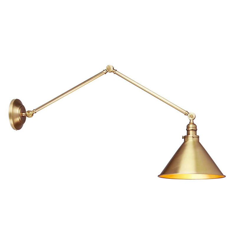 Evie Swing Arm Sconce, Aged Brass