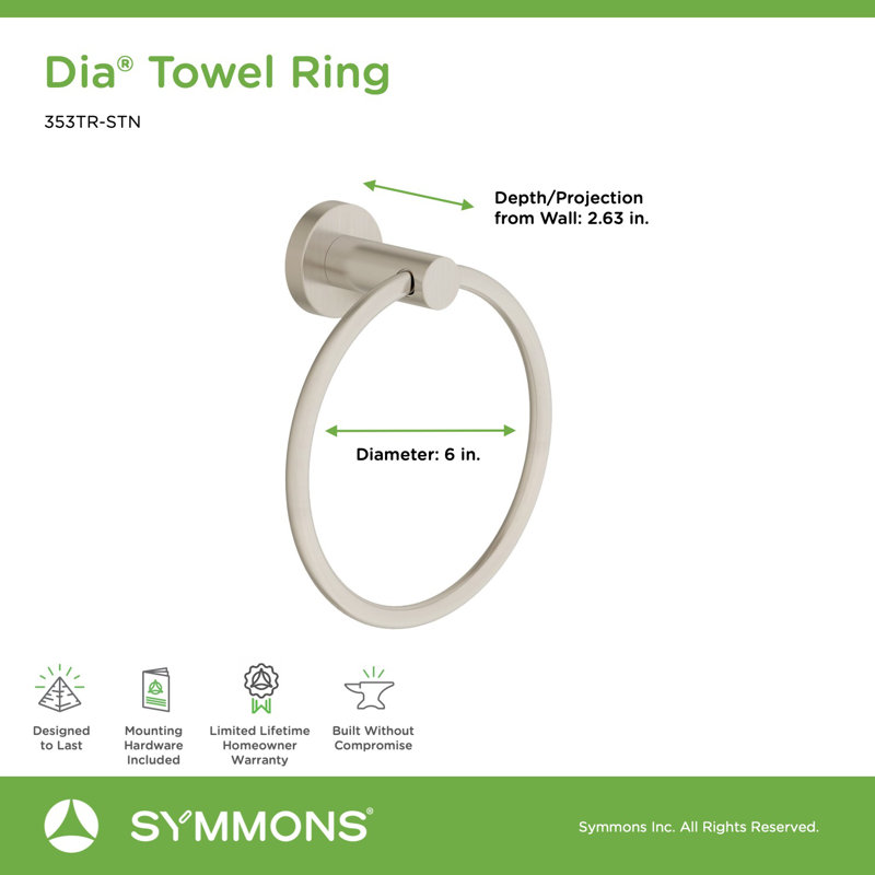 Ensemble de quincaillerie pour salle de bain 4 pièces Dia, Nickel satiné