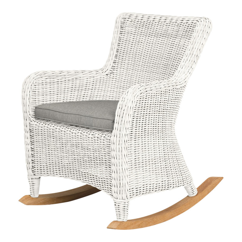 Sag Harbor Rocking Chair with Cushion, Sharkskin, Sag Harbor Classic White