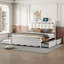 Lit moderne, lit plateforme avec rangement en bois, 2 grands tiroirs, un ensemble de prises et ports USB-114230901