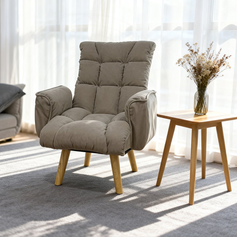 Rotatable Lounge Chair with Adjustable Backrest