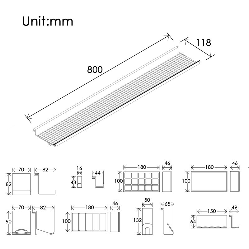 Rectangle Mirror, 50 cm H x 70 cm W