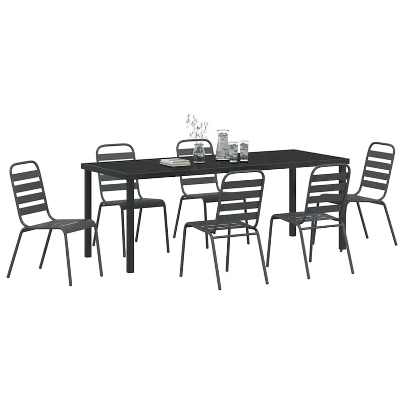 Patio Dining Set with, 73 cm H x 200 cm W x 80 cm D, 6, 7