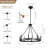 Farmhouse 8-Light Black Wagon Wheel Chandelier