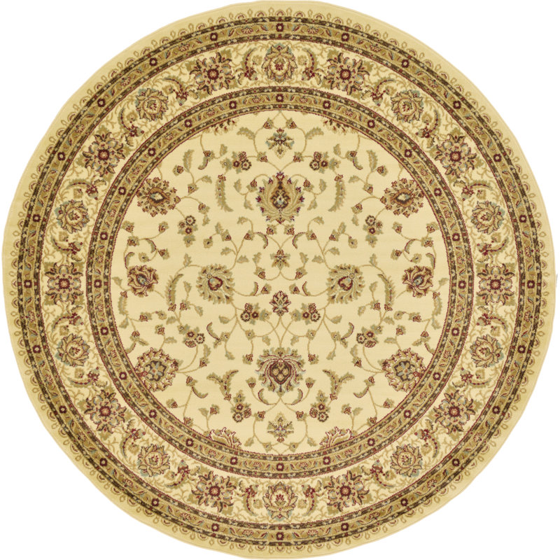 Niles Oriental Area Rug, Round 7'10", Cream