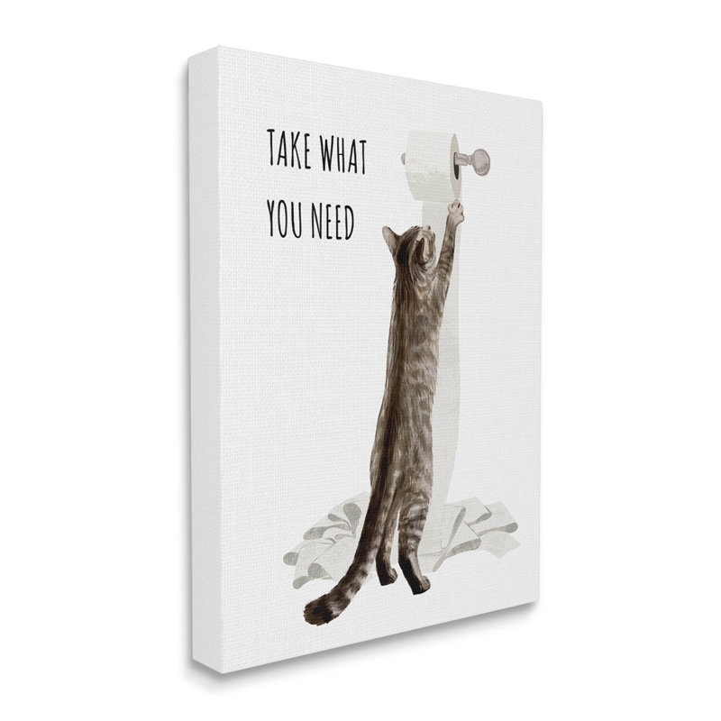 «Take What You Need Toilette», art mural sur toile par Ziwei Li, H 48 po x l 36 po x P 1,5 po
