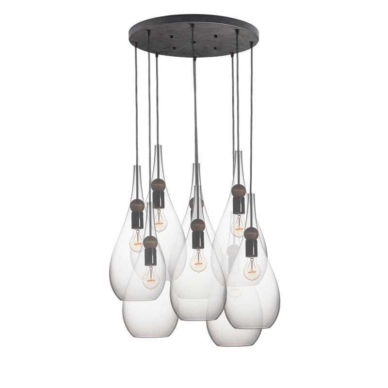 Earth 8 - Light Chandelier, Matte Black, 108" H x 18" W x 18" D
