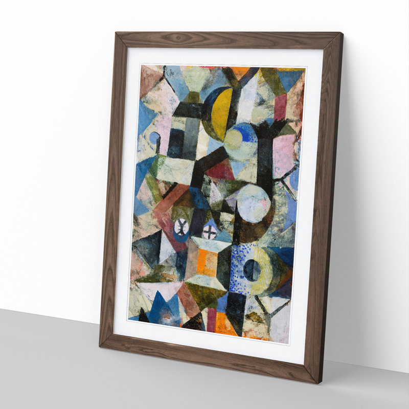 Yellow Half-Moon by Paul Klee - Framed Print, 65cm H x 48cm W x 2cm D, Walnut Framed