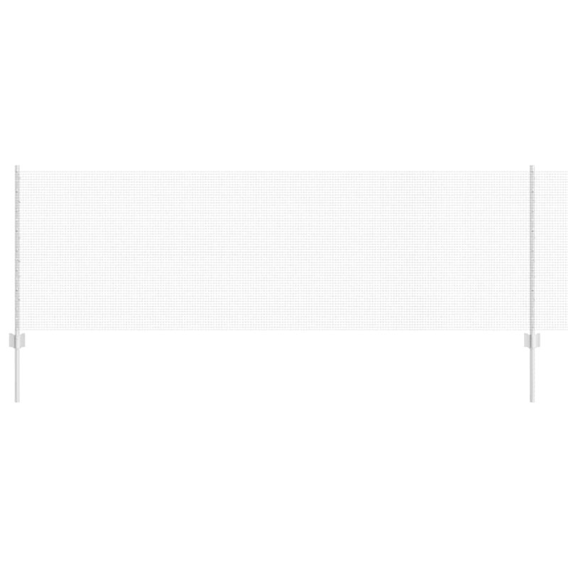 Vidaxl Fence With Posts Steel, Silver, 80cm H x 1000cm W x 2.7cm D