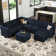 Chanaye 9-Piece Velvet Convertible Modular Sofa Sectional Livingroom Sofa Set, 8 Storage Ottomans with 7 Backrest