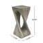 Table d'appoint d'extérieur, table de bout en forme de torsion, table d'appoint décorative, table de tabouret de jardin pour le balcon de la plage, côté piscine, béton léger, texture semblable au bois-1725925945
