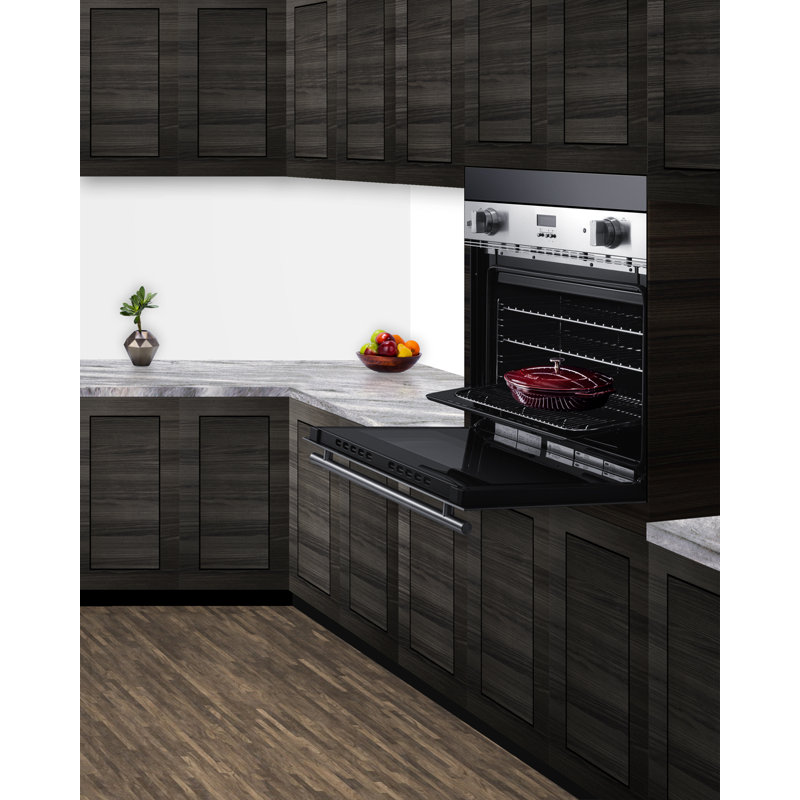 Summit Appliance 27" wide wall oven filler trim kit in black, 4" H x 27" W x 5" D
