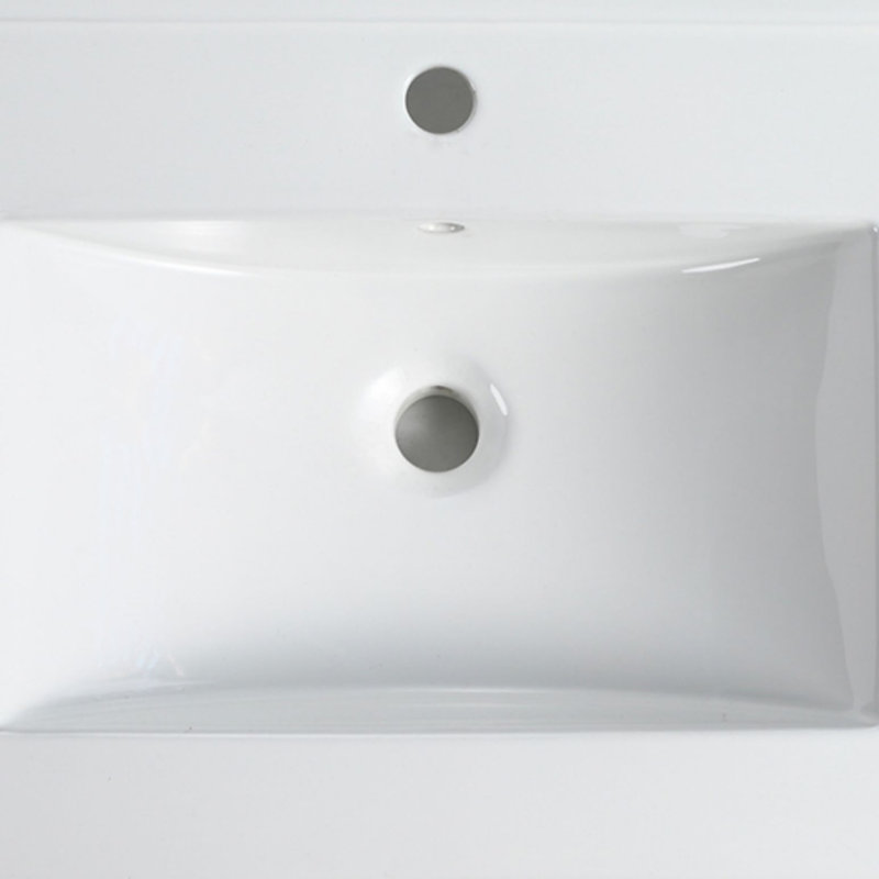 30 Inch Ceramic Vanity Top, 29.9"D X 18.3"W X 6.7"H, Glossy White(Only Basin), Single Hole Faucet