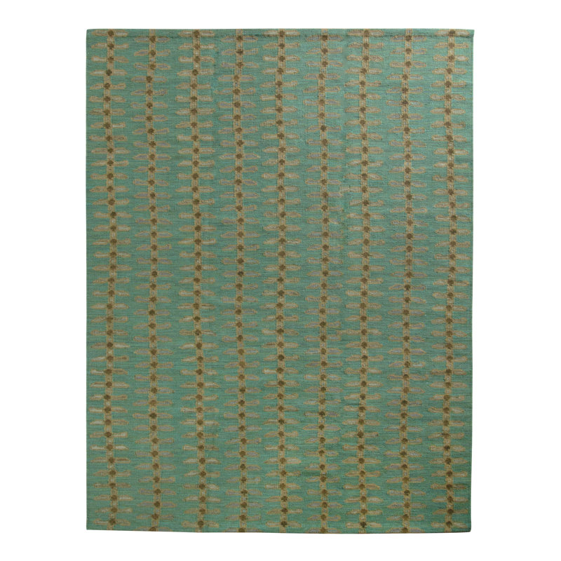 Scandinavian Wool Striped Area Rug, Rectangle 10' x 14'