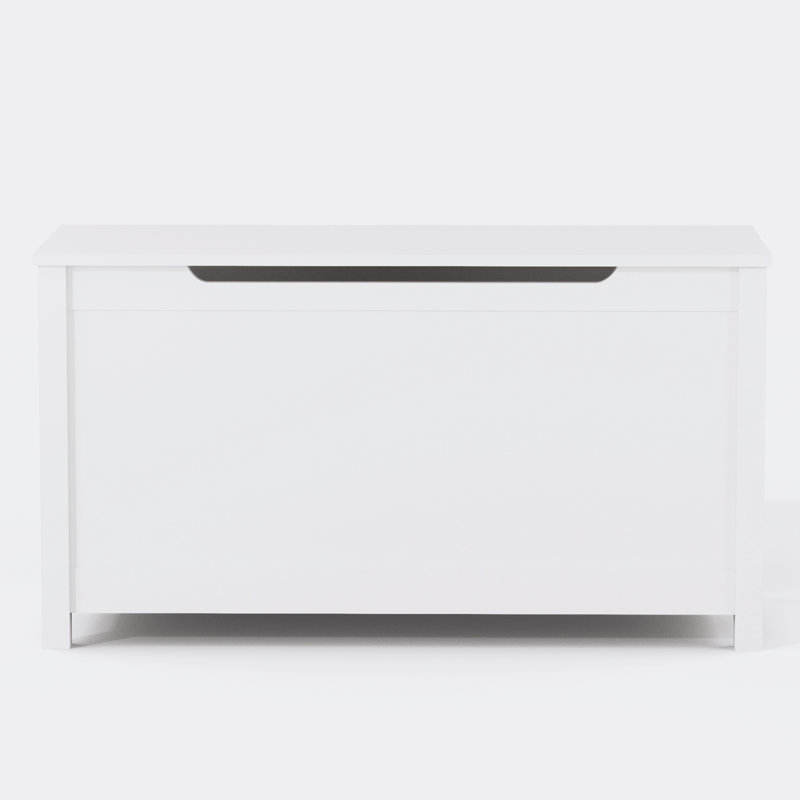 Flip Top Wooden  Storage Bench，Wooden Toy Box Storage with Safety Hinged