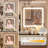 Makeup Vanity with LED Mirror & Charging Station, 2 Drawers & Storage Stool for Bedroom-1961286416