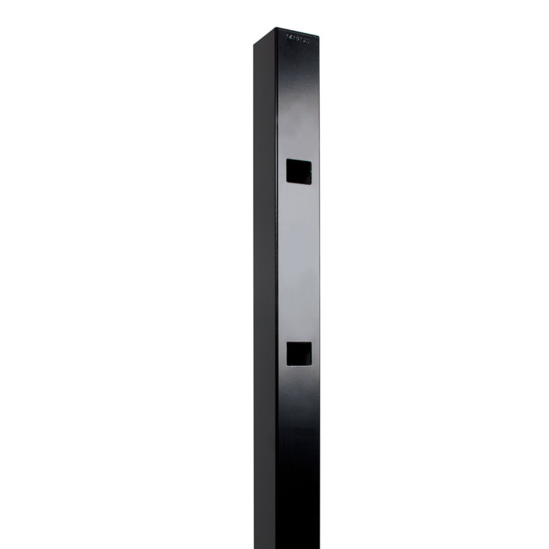 Gloss Black Aluminum 6-ft Privacy Gate Fence Post